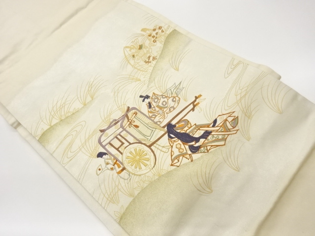 JAPANESE NAGOYA OBI / EMBROIDERY / CARRIAGE